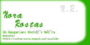 nora rostas business card